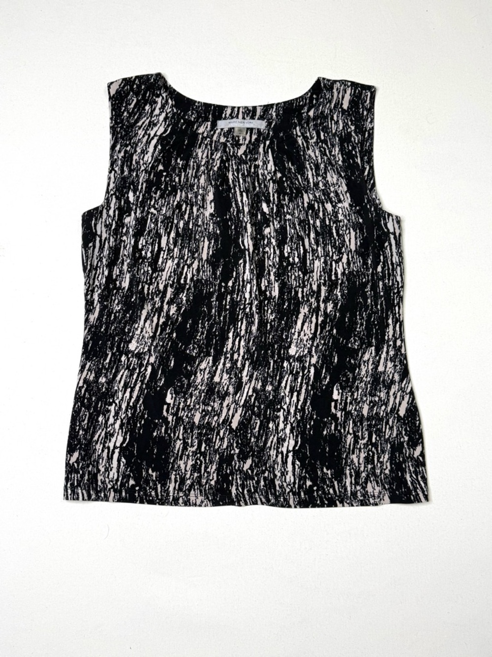 Marc New York Black and White Abstract Print Sleeveless Tank Size XL